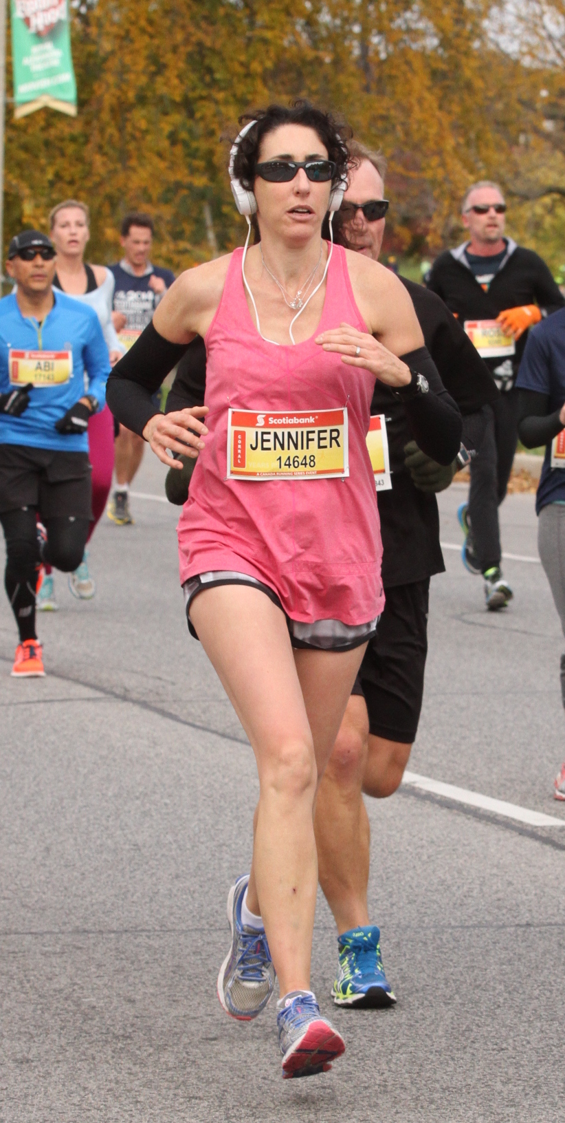 Jennifer racing the 2014 Scotiabank Waterfront Half Marathon in 1:36.16!